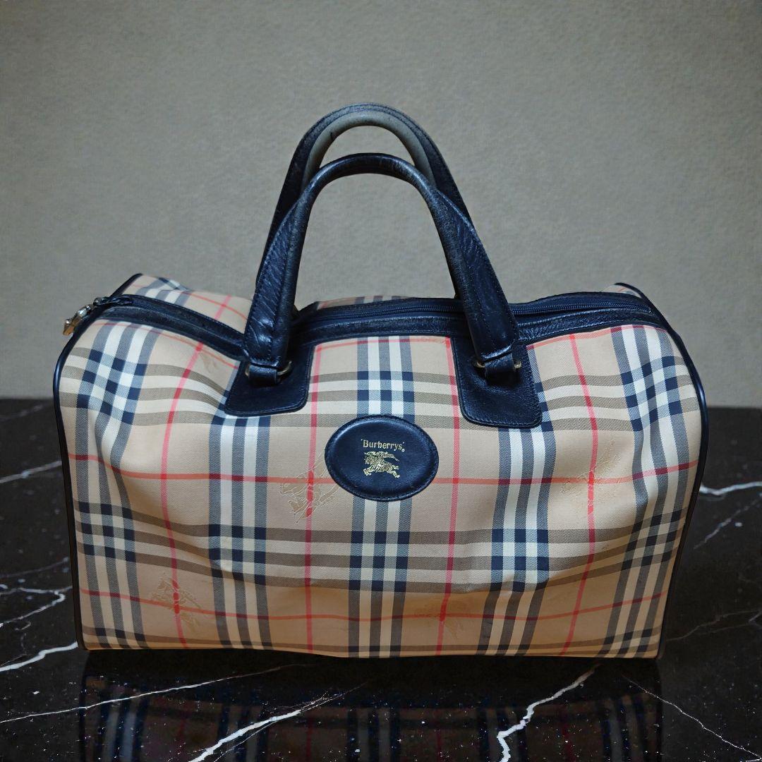 平成 レトロ バーバリー ヴィンテージ ノバチェック ボストンバッグ
