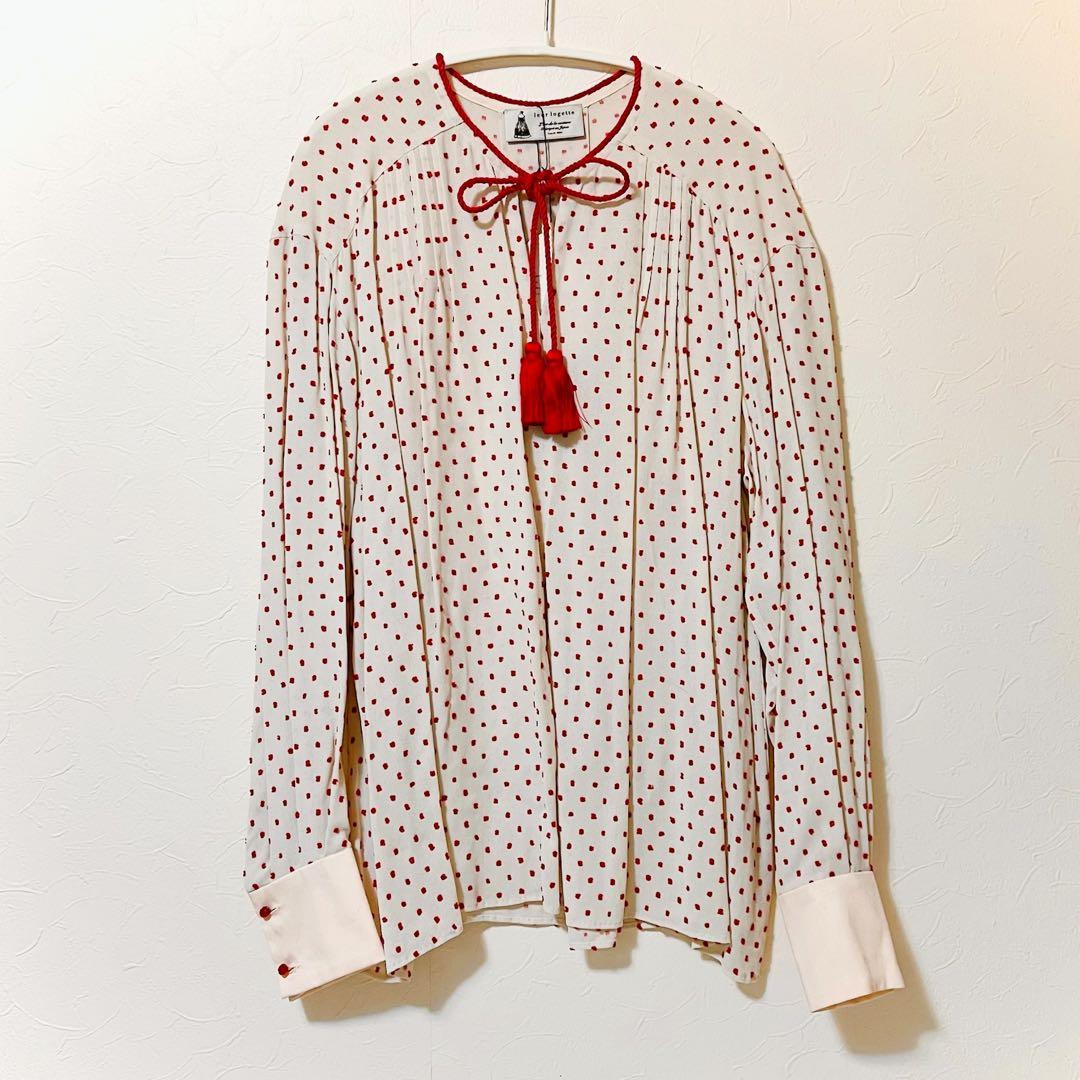 新品 leur logette ドットジャガードブラウス