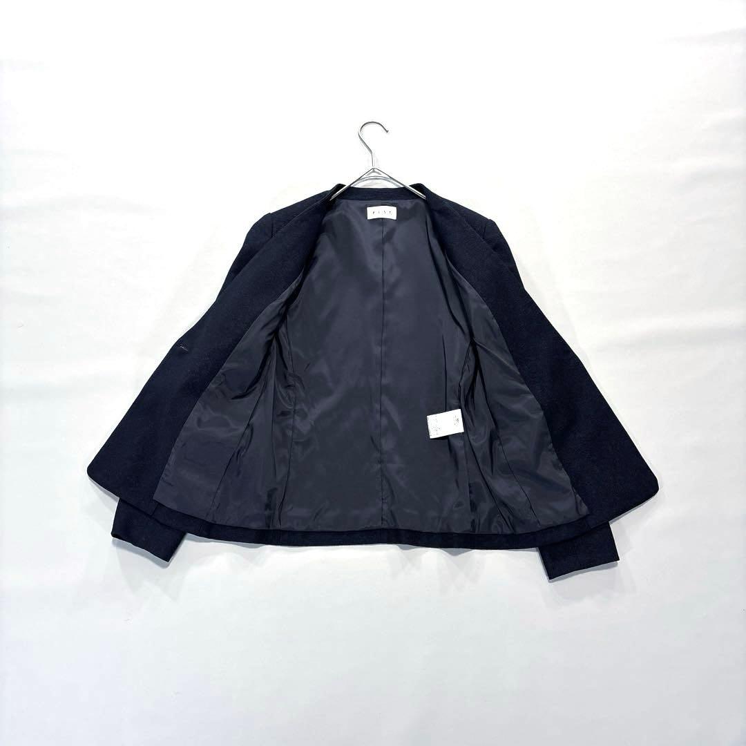 PLST プラステ ノーカラージャケット パンツ セットアップ ネイビー M