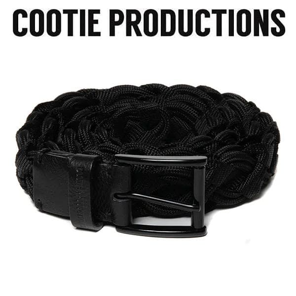 極美品 COOTIE RAZA メッシュベルト ブラック L 留め具 真鍮 牛革