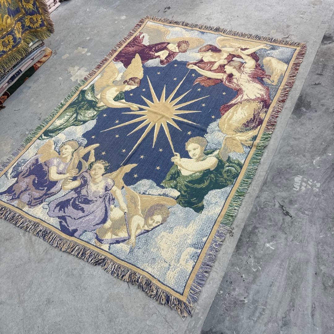 天使　エンジェル　マルチカバー　ソファーカバー　ヴィンテージラグ　185x125