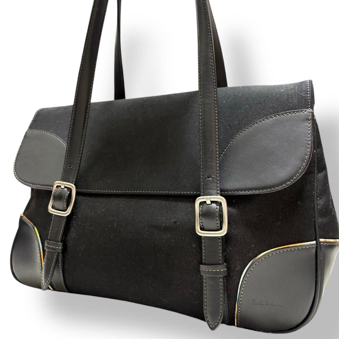 極美品✨　ポールスミス　ビジネスバッグ　トート　ブラック　マルチストライプ