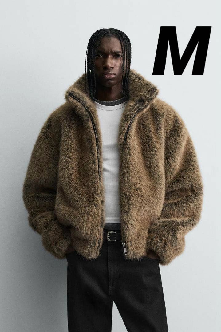 ZARA ザラ ショートフェイクファーコート M ZARA - ZARA ショート丈フェイクファーコートの通販 by esm☆'s shop