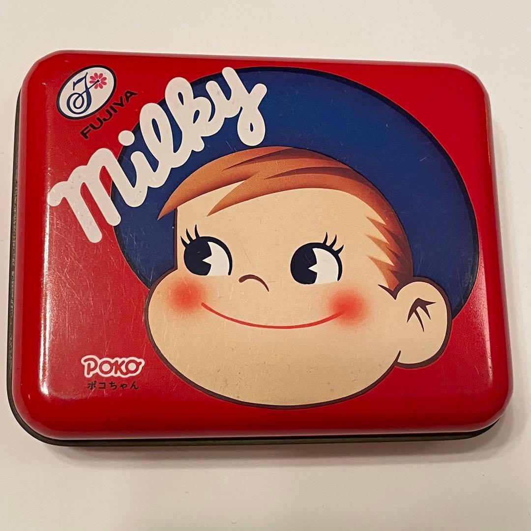 不二家 Milky ミルキー 缶 ペコちゃんポコちゃん 昭和レトロ