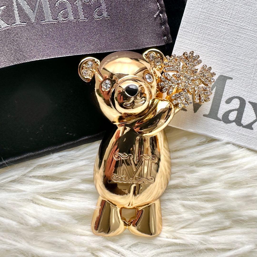 モモンタ⭐︎MaxMara SHINYメタル テディ ブローチ