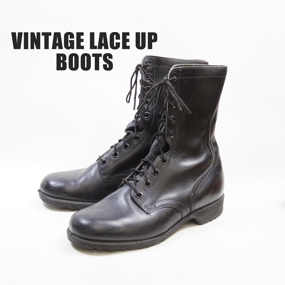 28cm ミリタリー レースアップブーツ　ヴィンテージ　編み上げ　P4326 28cm ミリタリー レースアップブーツ ヴィンテージ 編み上げ P4326