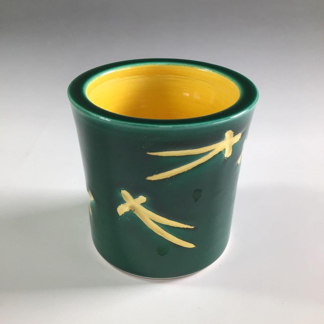 R514 蓋置 『平安 永泉造』『即中斎好』『青交趾』『松葉文』 共箱