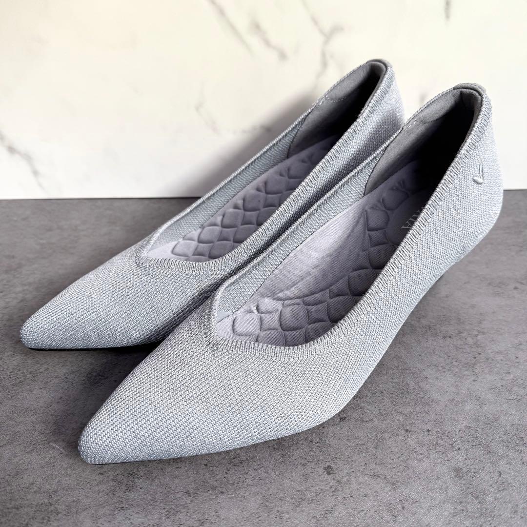 新品 VIVAIA ポインテッドトゥ パンプス 37 23.5cm グレー