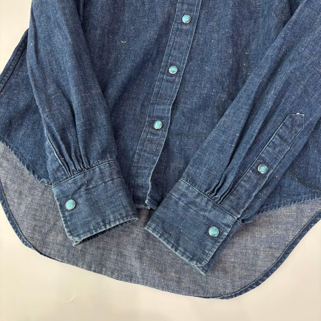 美品 ウィムガゼット デニムシャツ 長袖 羽織 ブルー - メルカリ