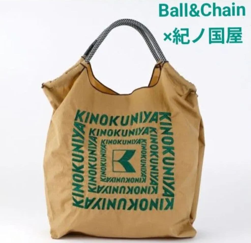 ラスト【完売品】Ball&Chain×紀ノ国屋 限定エコバッグM新品未使用 KINOKUNIYA x Ball & Chain ボールアンドチェーン × 紀ノ國屋 コラボ