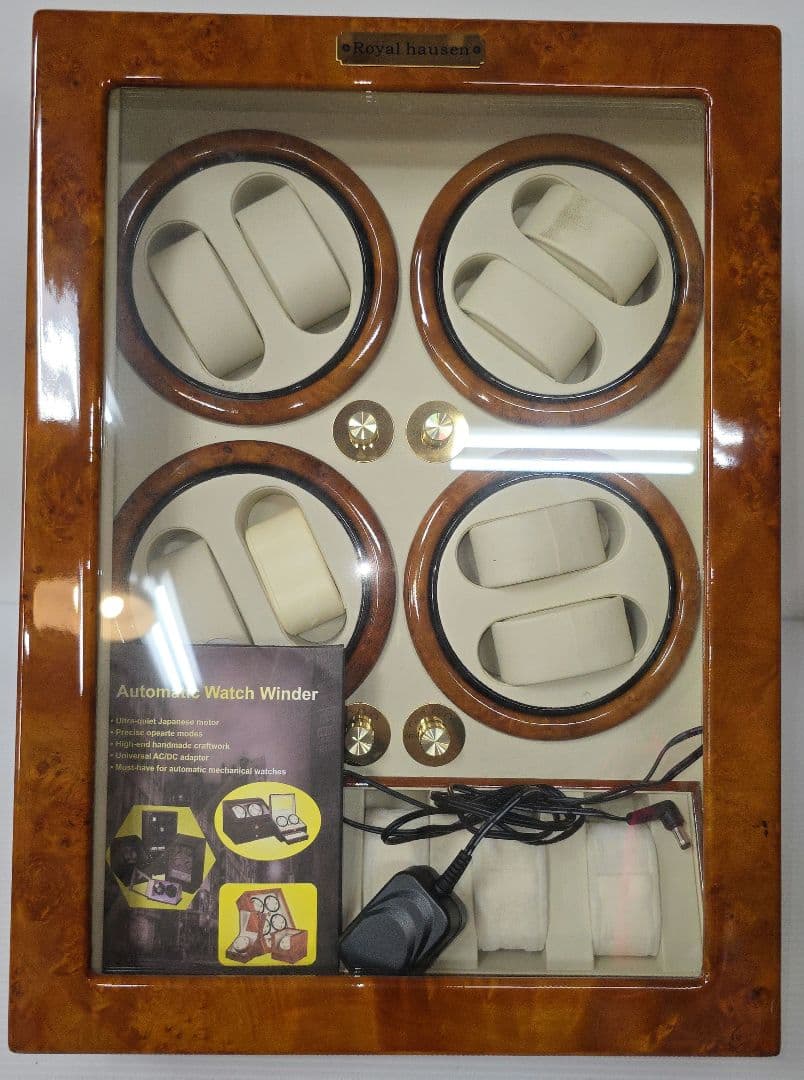 ロイヤルハウゼン木製 時計ワインダー 8本収納巻き時計