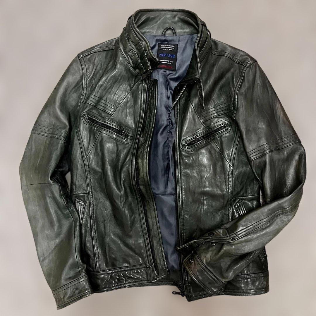 00s y2k ニコル NICOLE シングル ライダース レザー ジャケット
