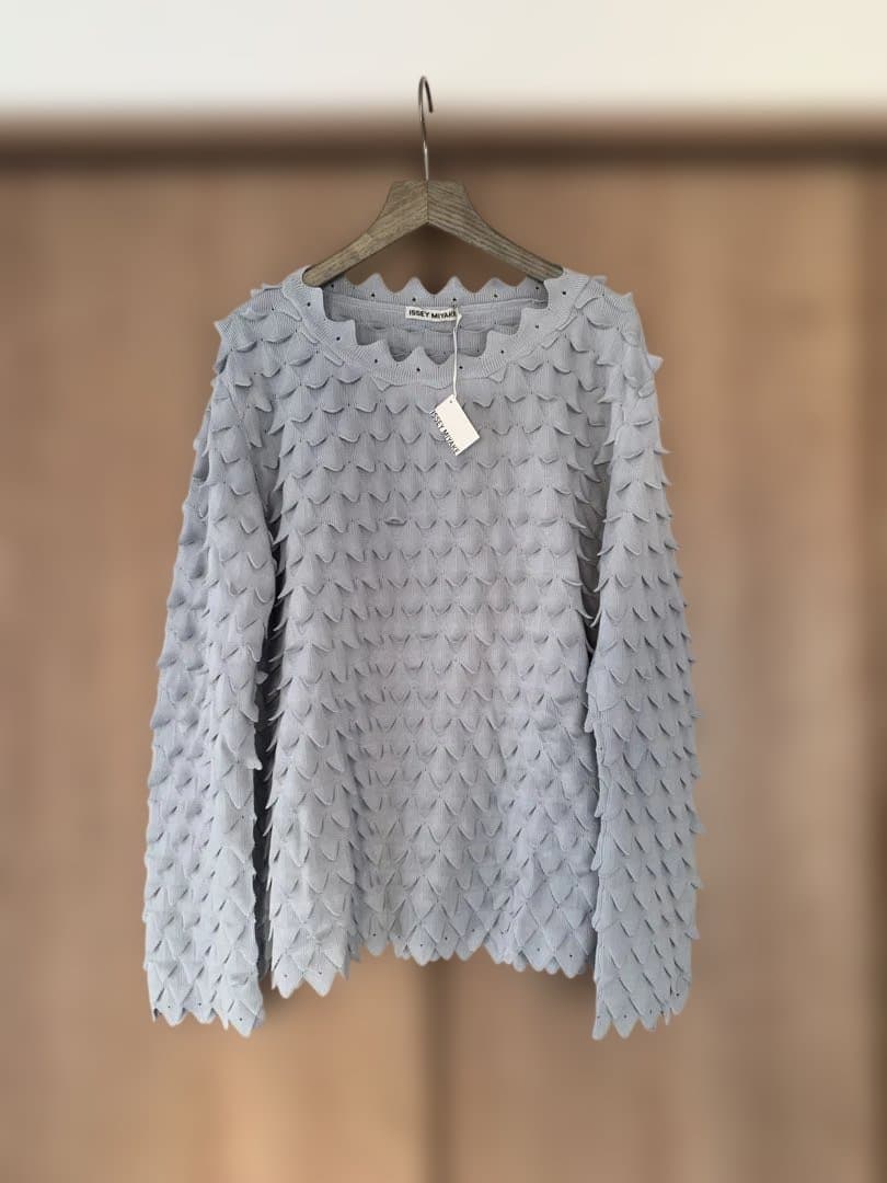 ISSEY MIYAKE イッセイミヤケ グレー ニットセーター L サイズ