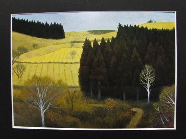 東山魁夷、春来る、額装画版集より、版上サイン、限定、新品額装