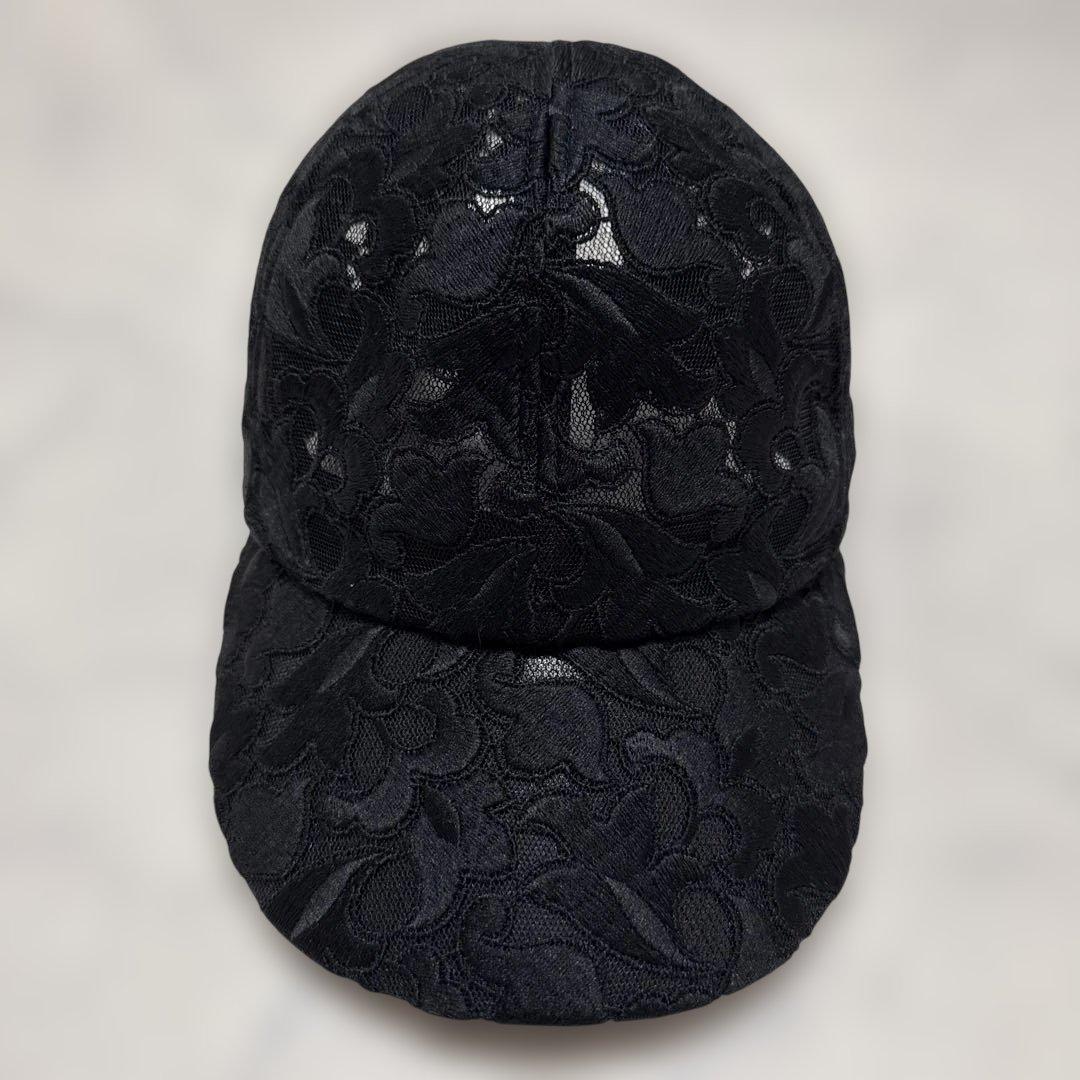 エントワフェイン　オリビア　キャップ　ブラック　レース　リボン