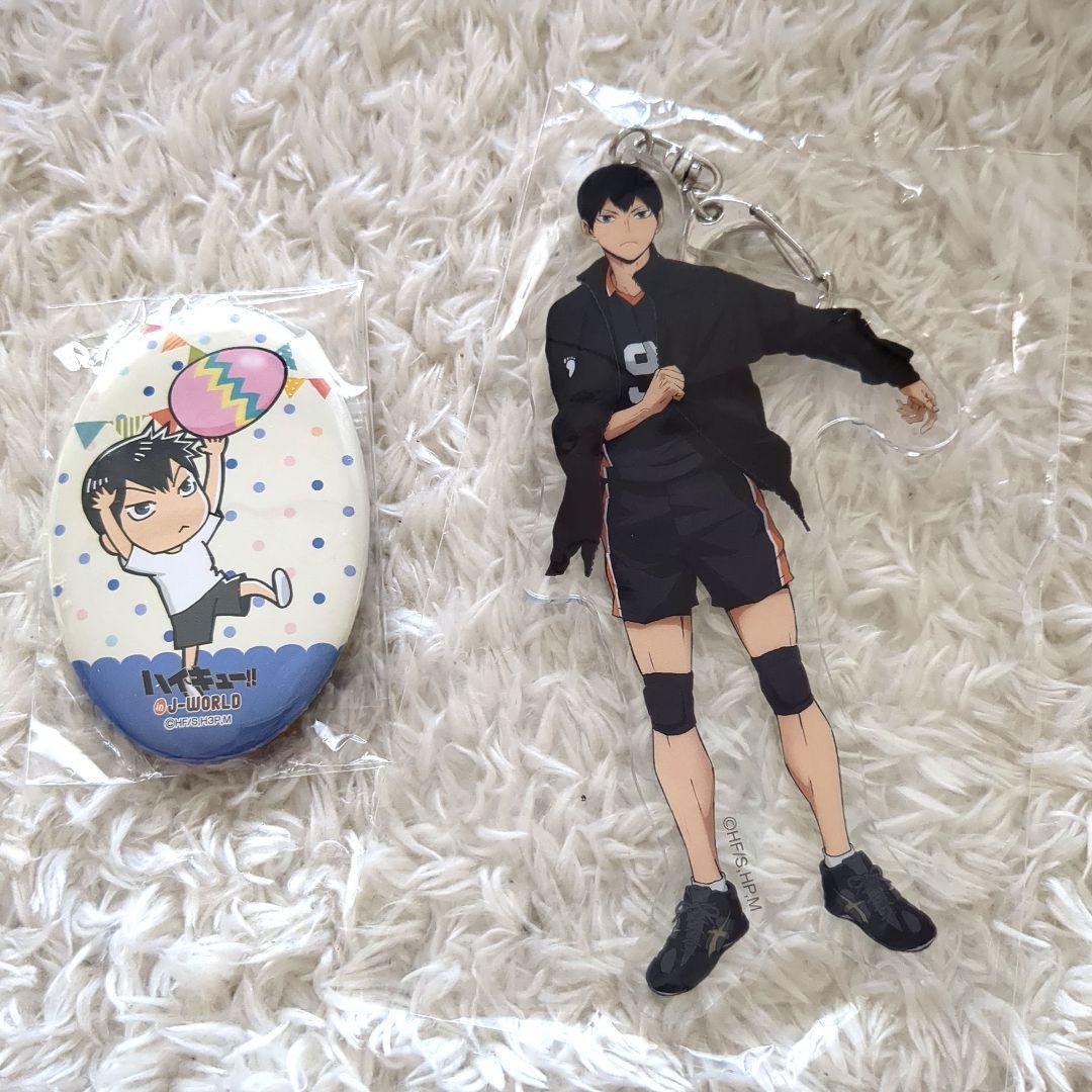 ハイキュー!! JWORLD 楕円缶バッジ アクリルキーホルダー 影山2点