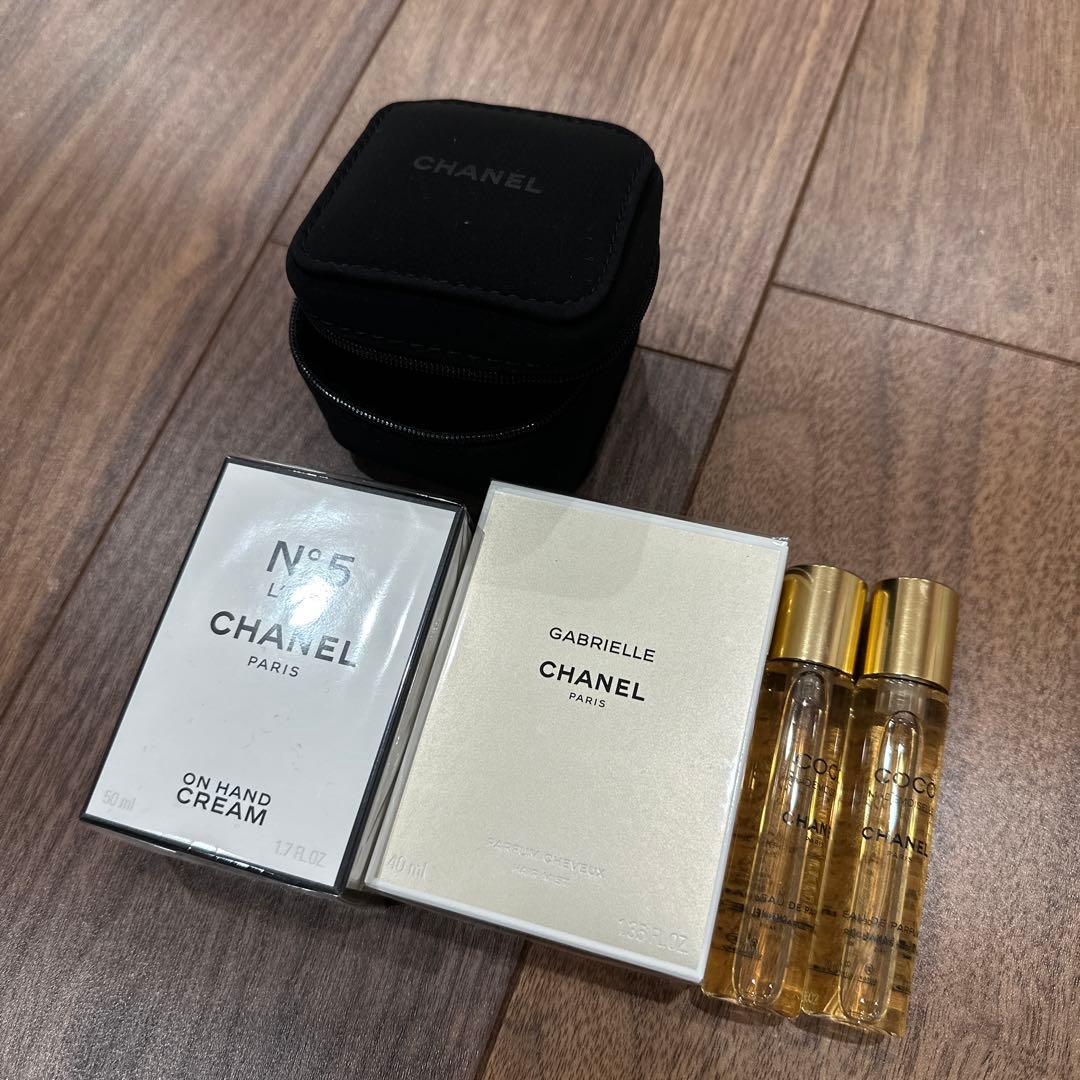 シャネル N°5 ハンドクリーム、ヘアミスト ココシャネル香水詰め替え2本