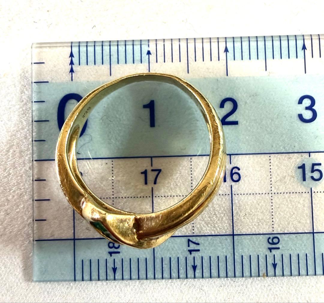 ★スクエアカットエメラルド(0.6ct)＆ダイヤ(0.05ct)　K18リング★