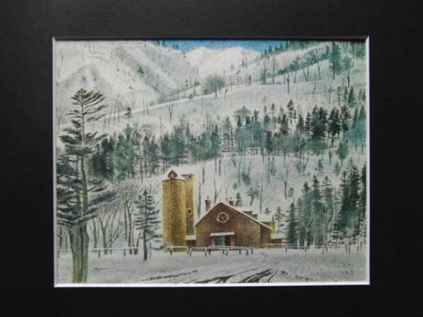 岡鹿之助、【雪】、希少な大判額装用画集より、美品、日本人画家、新品額装付