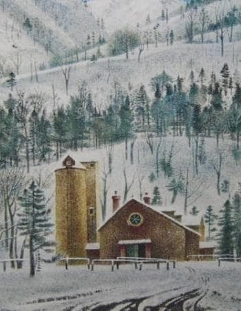 岡鹿之助、【雪】、希少な大判額装用画集より、美品、日本人画家、新品