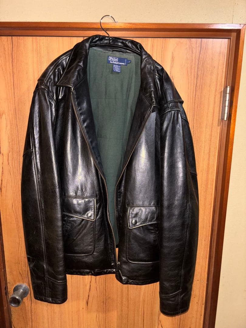 Polo by Ralph Lauren ブラックレザージャケット XL