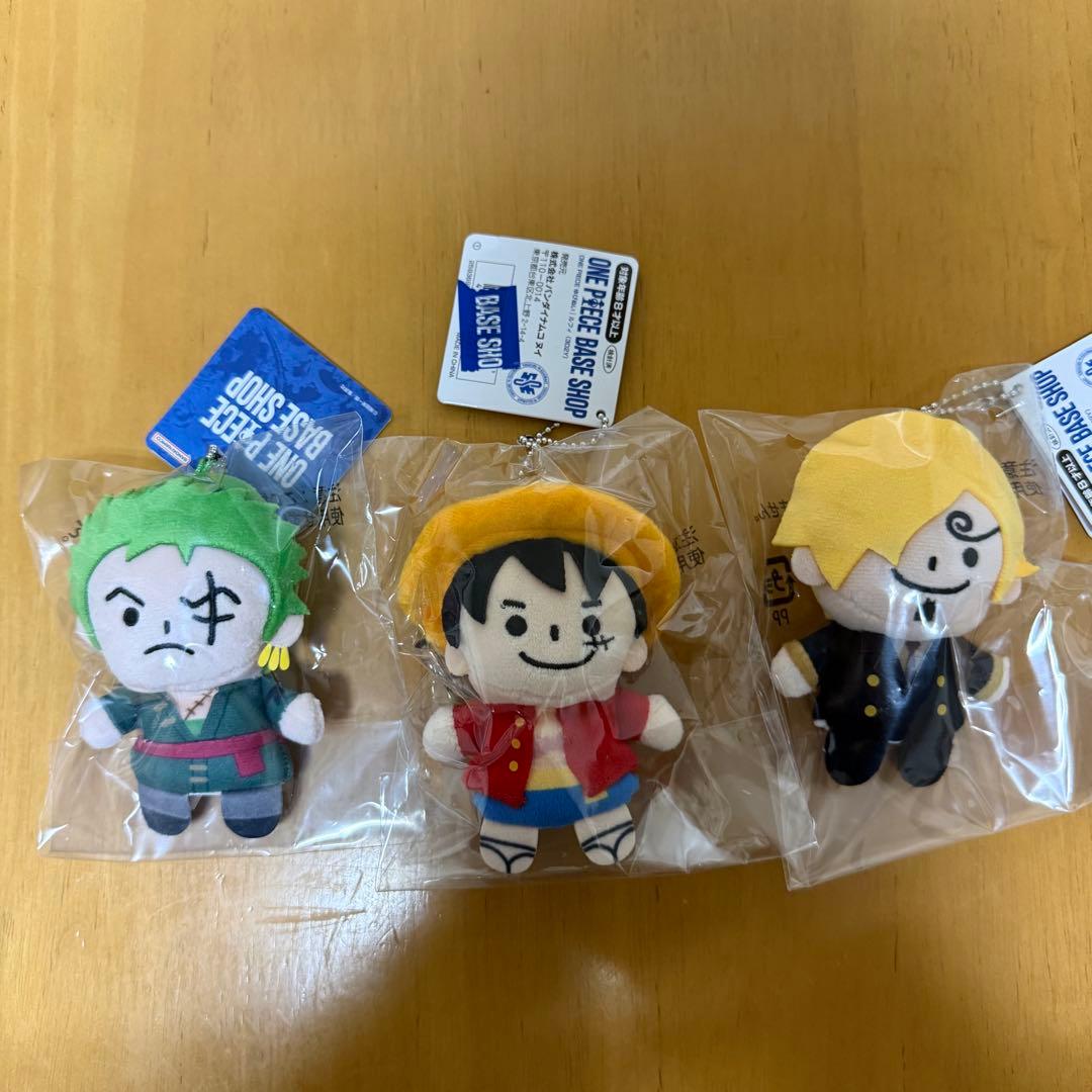 ワンピース BASE SHOP ゆびぬい ルフィ、ゾロ、サンジ 3点セット