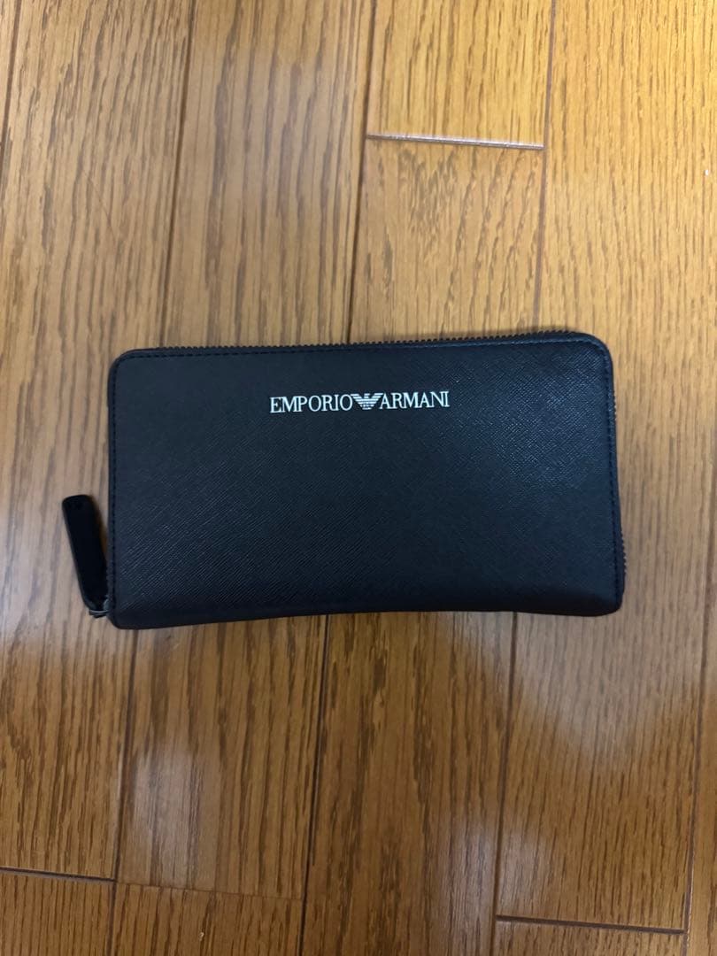 EMPORIO ARMANI ブラック長財布 エンポリオアルマーニ EMPORIO ARMANI 財布 長財布 ラウンドファスナー