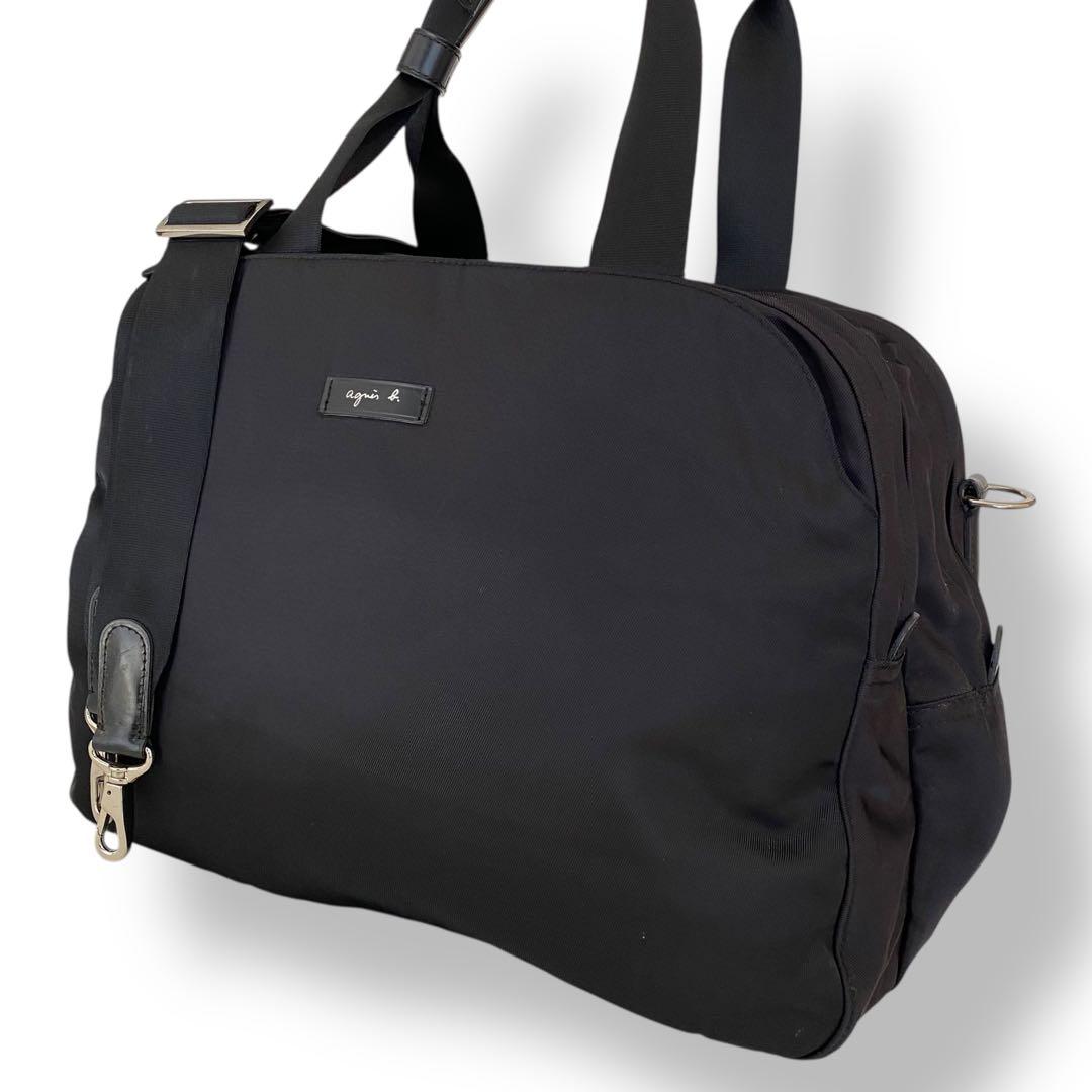 極美品　アニエスベー　2way 大容量　ボストンバッグ　ショルダーバッグ　肩がけ agnes b.（アニエスベー） ボストンバッグ ナイロン 2wayボストン