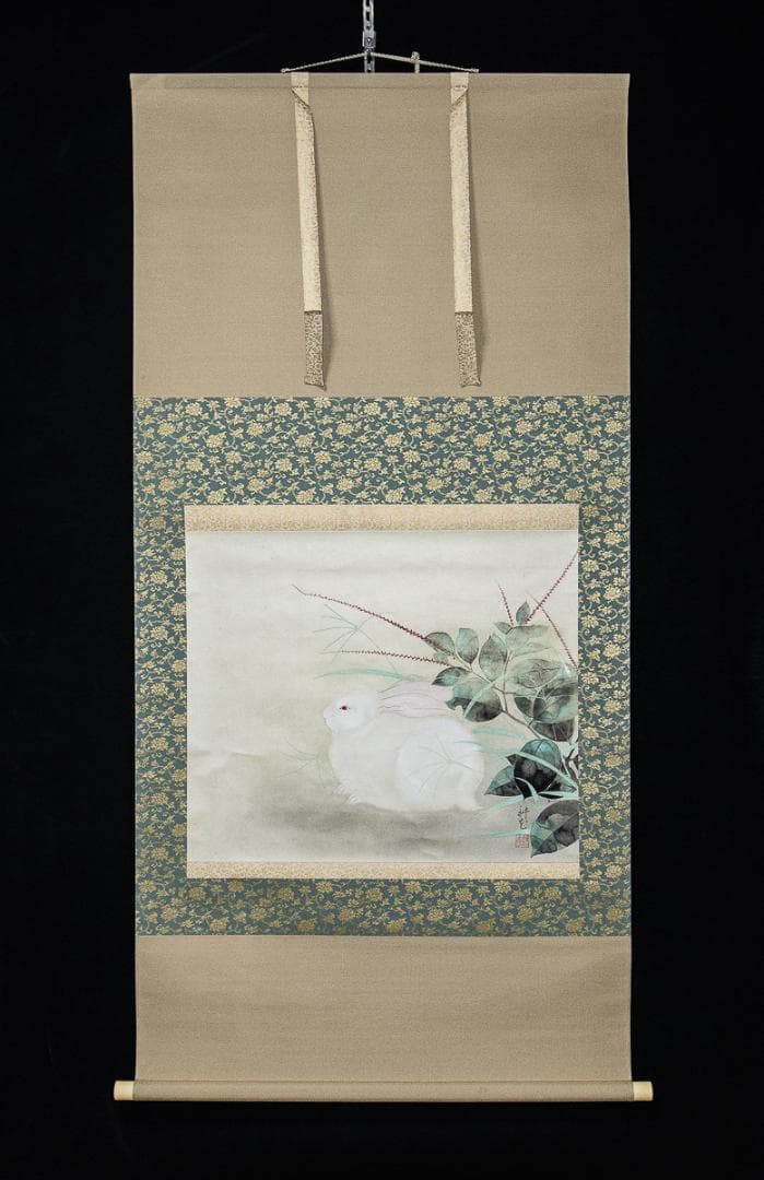掛軸-984 山村耕花 兎 共箱 個展出品作 松坂屋シール - メルカリ