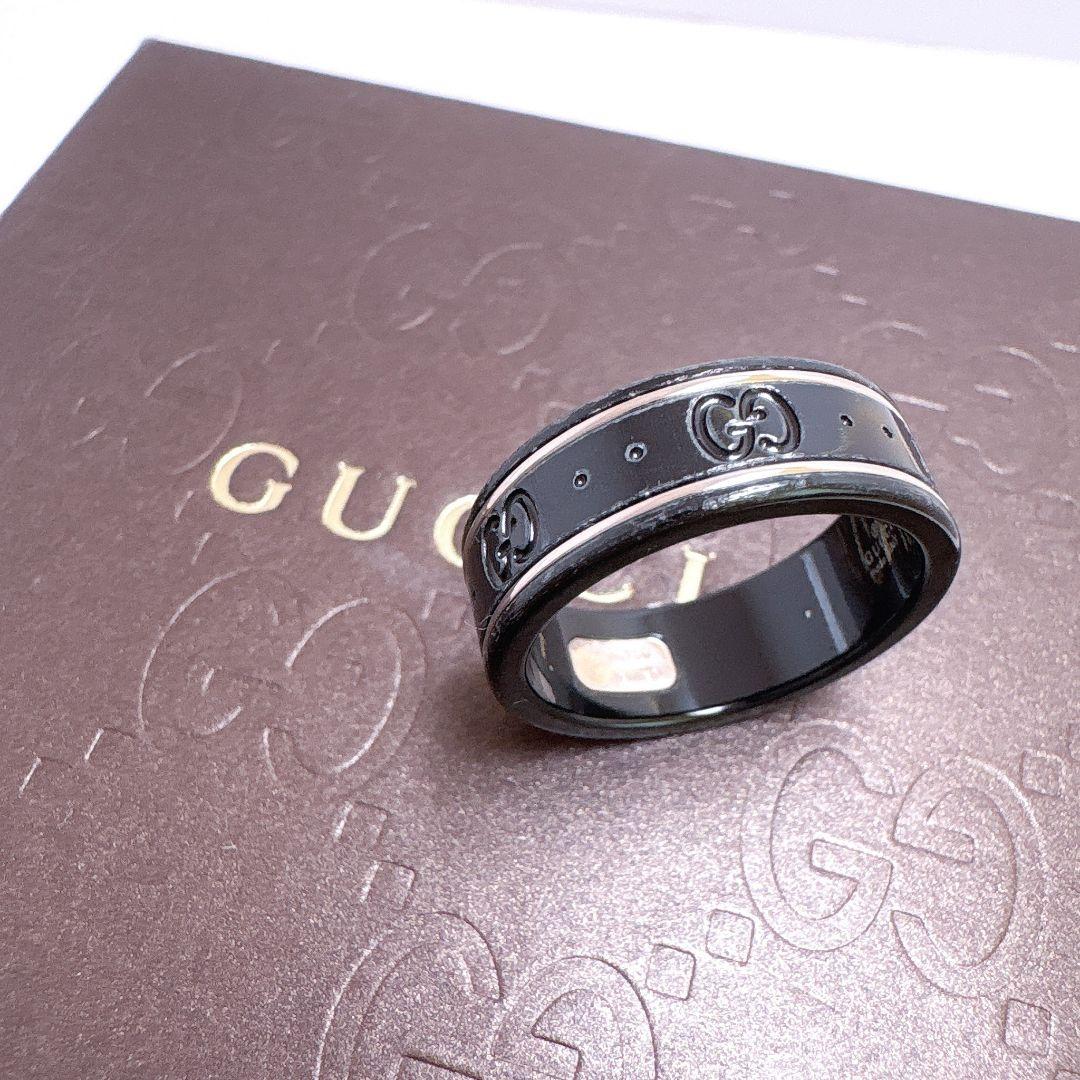 グッチ ブラック L アイコンリング Au750 17