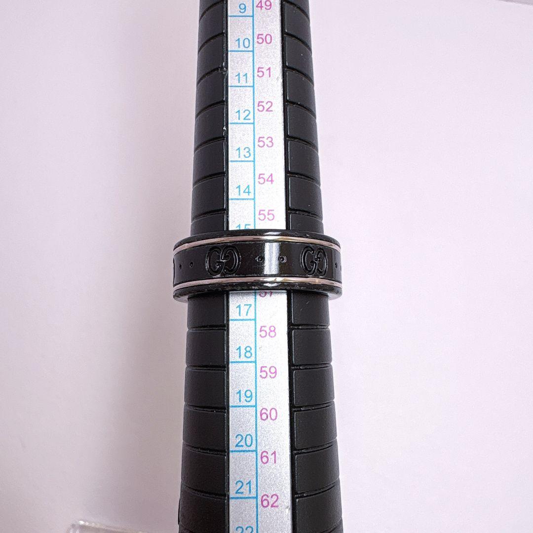 グッチ ブラック METAL アイコンリング Au750 17