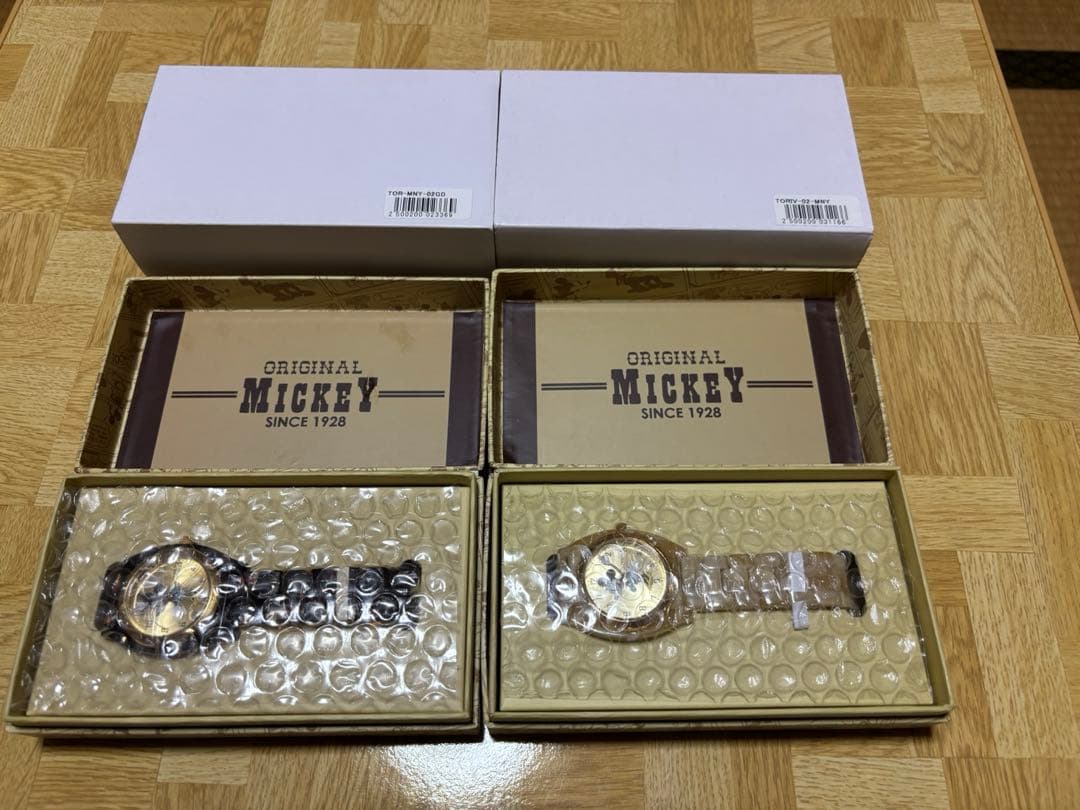 【新品電池交換済】Mickey ミニー　腕時計　ディズニー　べっこう　２本セット
