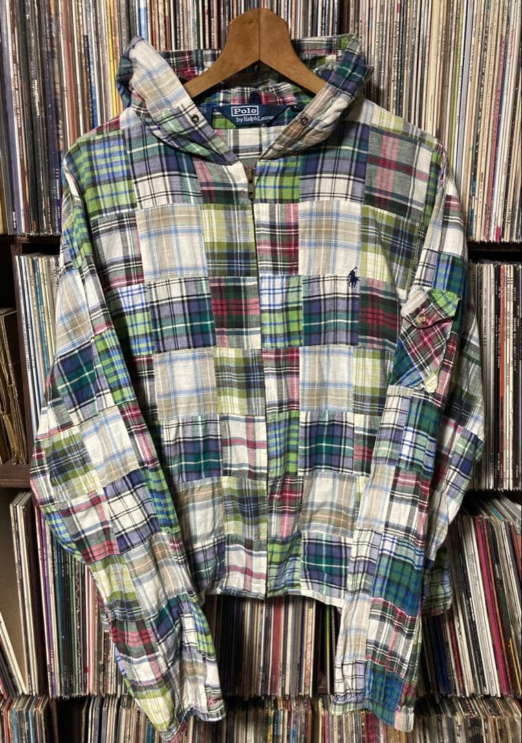 90's製 Polo by Ralph Lauren パッチワークパーカ 短丈