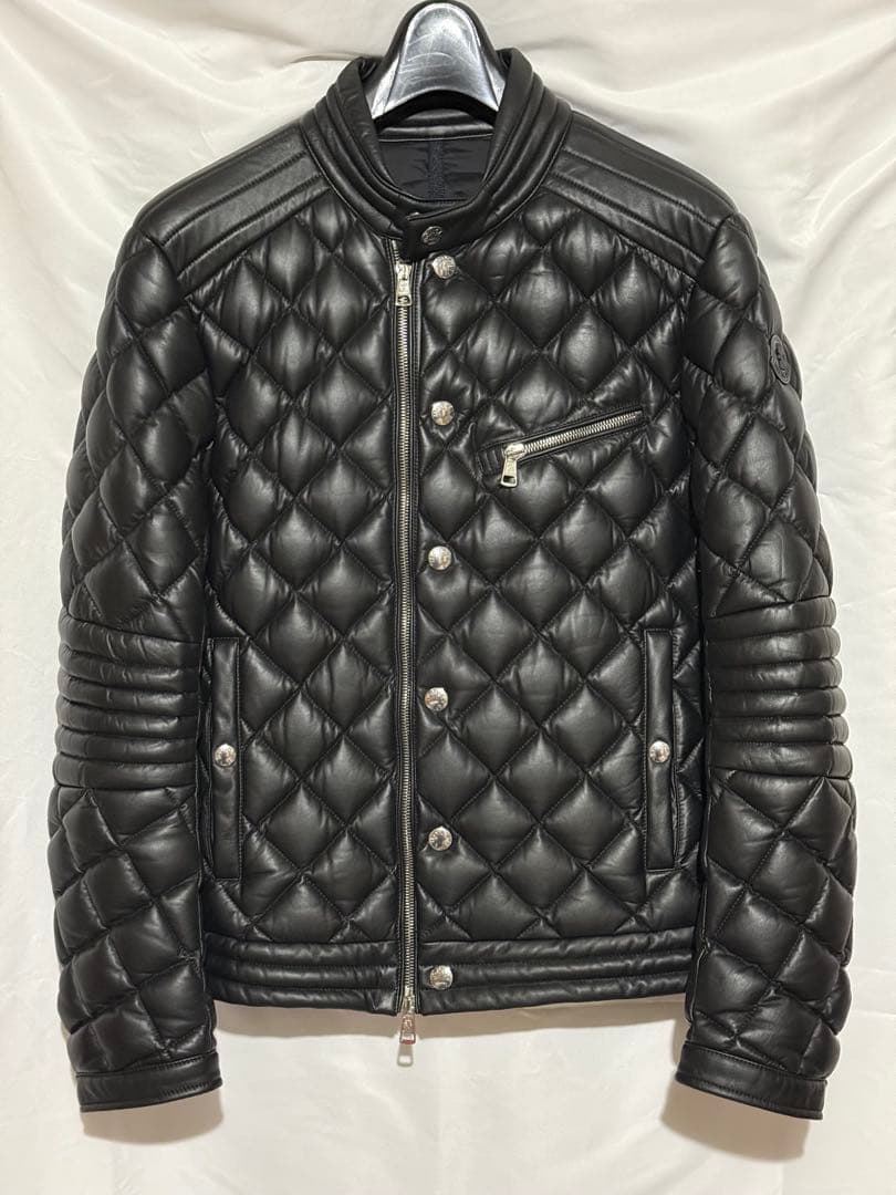 美品 モンクレール　AURIAC オールレザー　ブラック　サイズ1