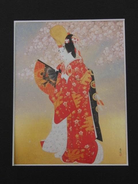 宮下寿紀、【娘道成寺】、希少な大判額装用画集より、美品、日本人画家