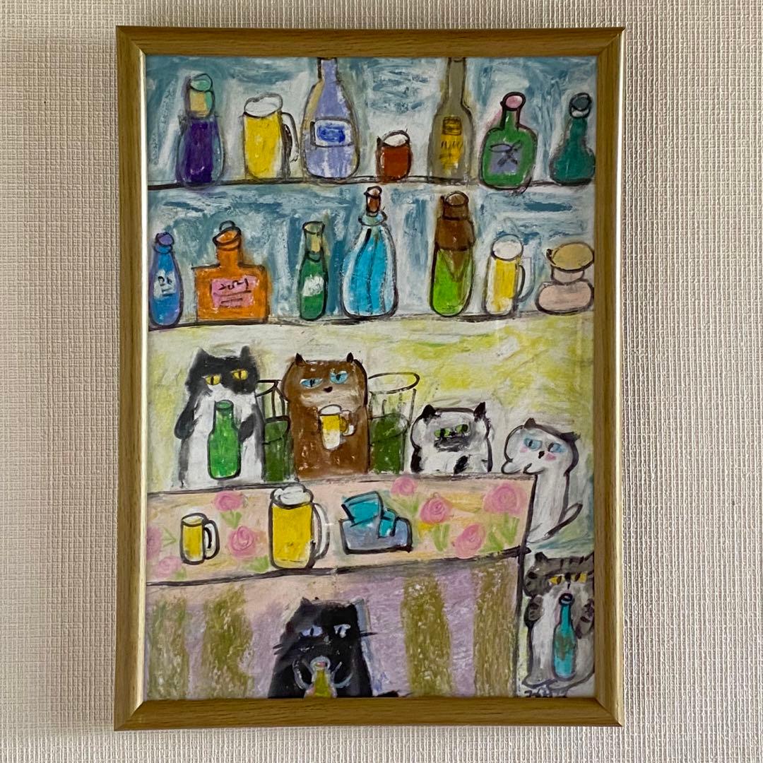 絵画。壁掛け絵原画手描き【楽しいビールパーティー】03