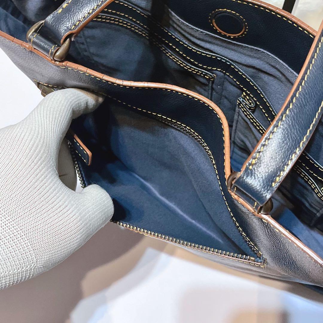 マザーハウス ロゴ刻印 レザー ビジネスバッグ トートバッグ