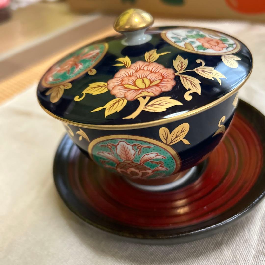 ☆有田焼 清右衛門 古伊万里金彩錦絵 蓋付き湯飲み1客☆ - メルカリ