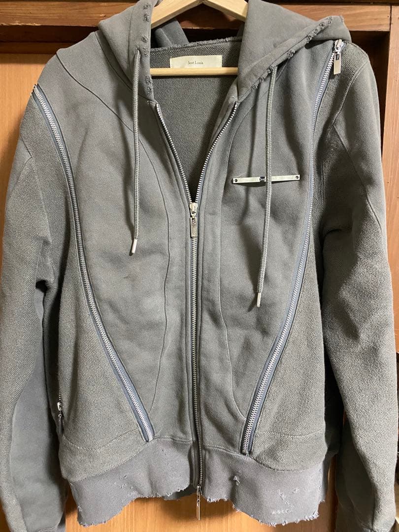 【本日限定】Jent Louis 3-Line Zip Hoodie Lサイズ 中古・古着通販】jent louis (ジェントルイス) スタッズスリーブレス