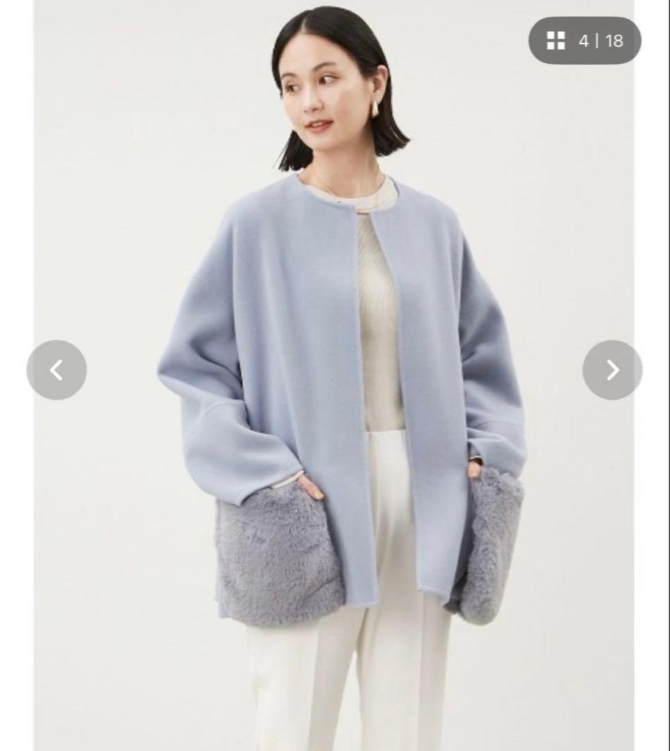 ミラオーウェン　2way ファーポケット　リバーコート