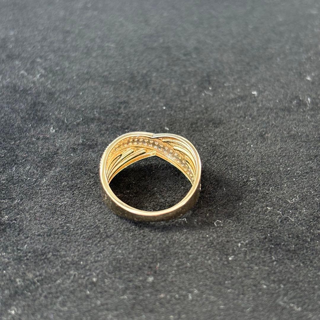 10Kゴールド クロスオーバーリング - メルカリ