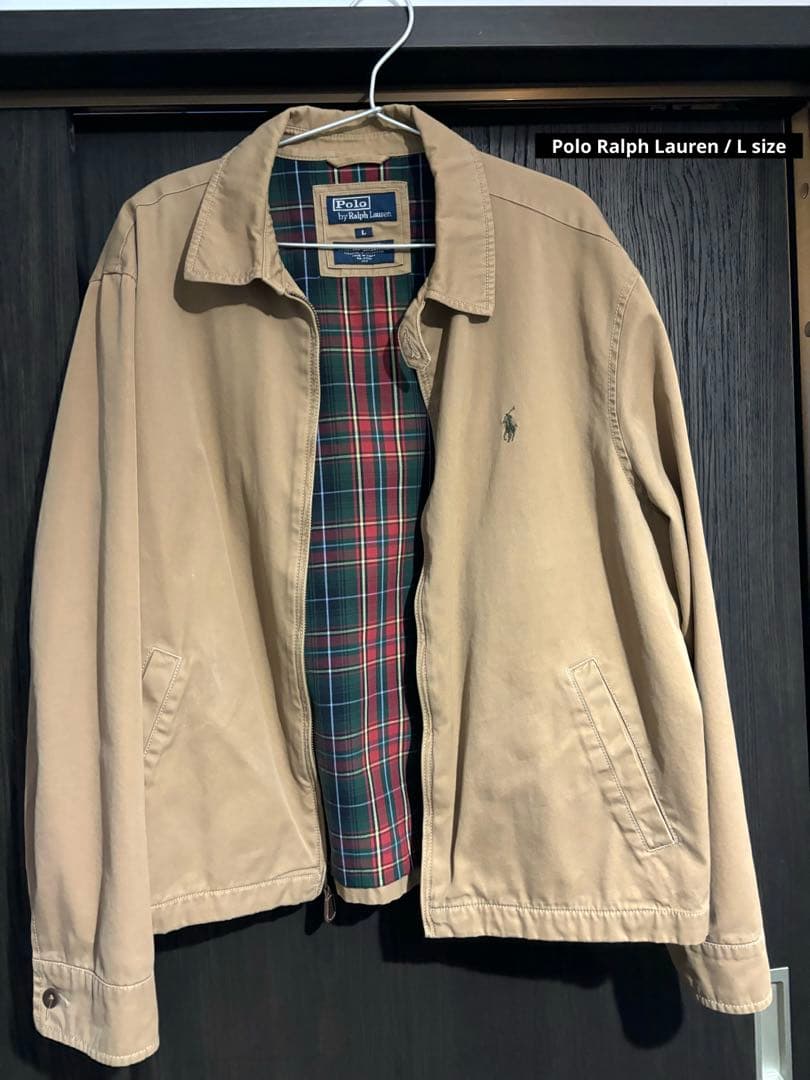 【美品】ラルフローレン スイングトップ ベージュ L 90s 裏チェック柄