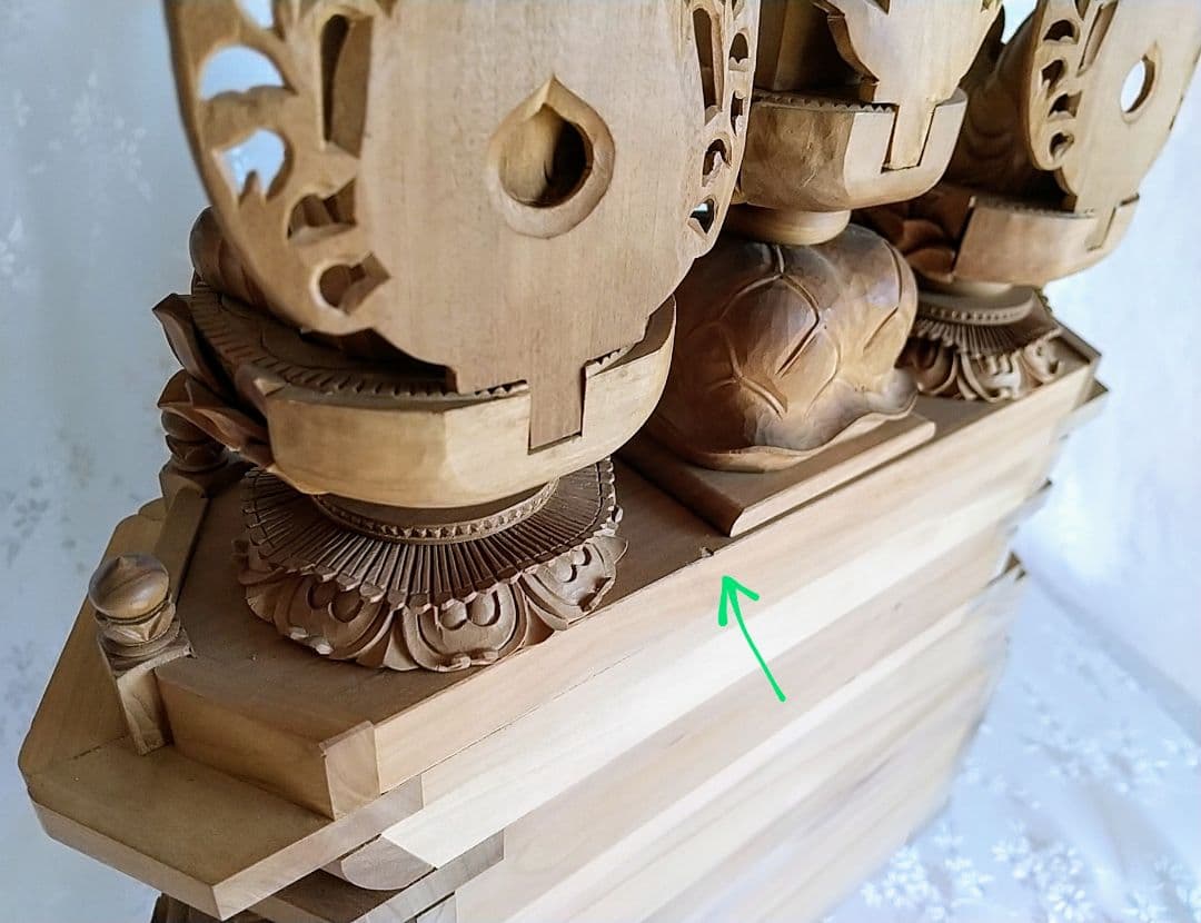 三宝尊 [大#81] 題目宝塔 釈迦如来坐像 多宝如来坐像 ◇白檀 木彫