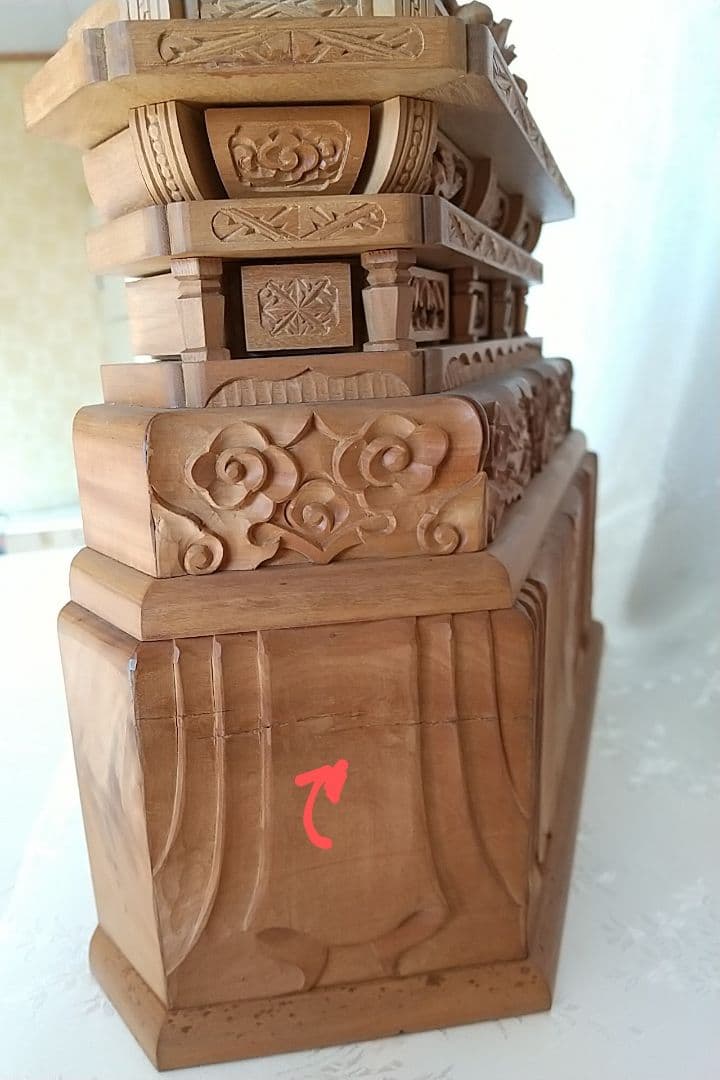 三宝尊 [大#81] 題目宝塔 釈迦如来坐像 多宝如来坐像 ◇白檀 木彫