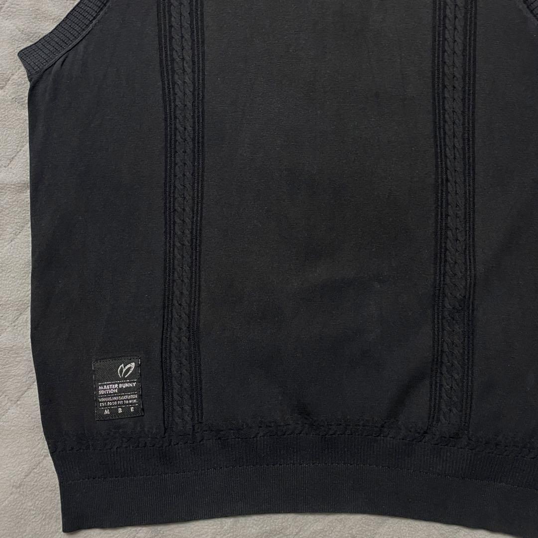 ○マスターバニーエディション○ニットベスト 4 ブラック系 ゴルフ 黒