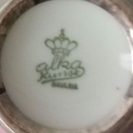 逸品 純銀巻き 蘭花図紋キャビネットカップ アンティーク alka製