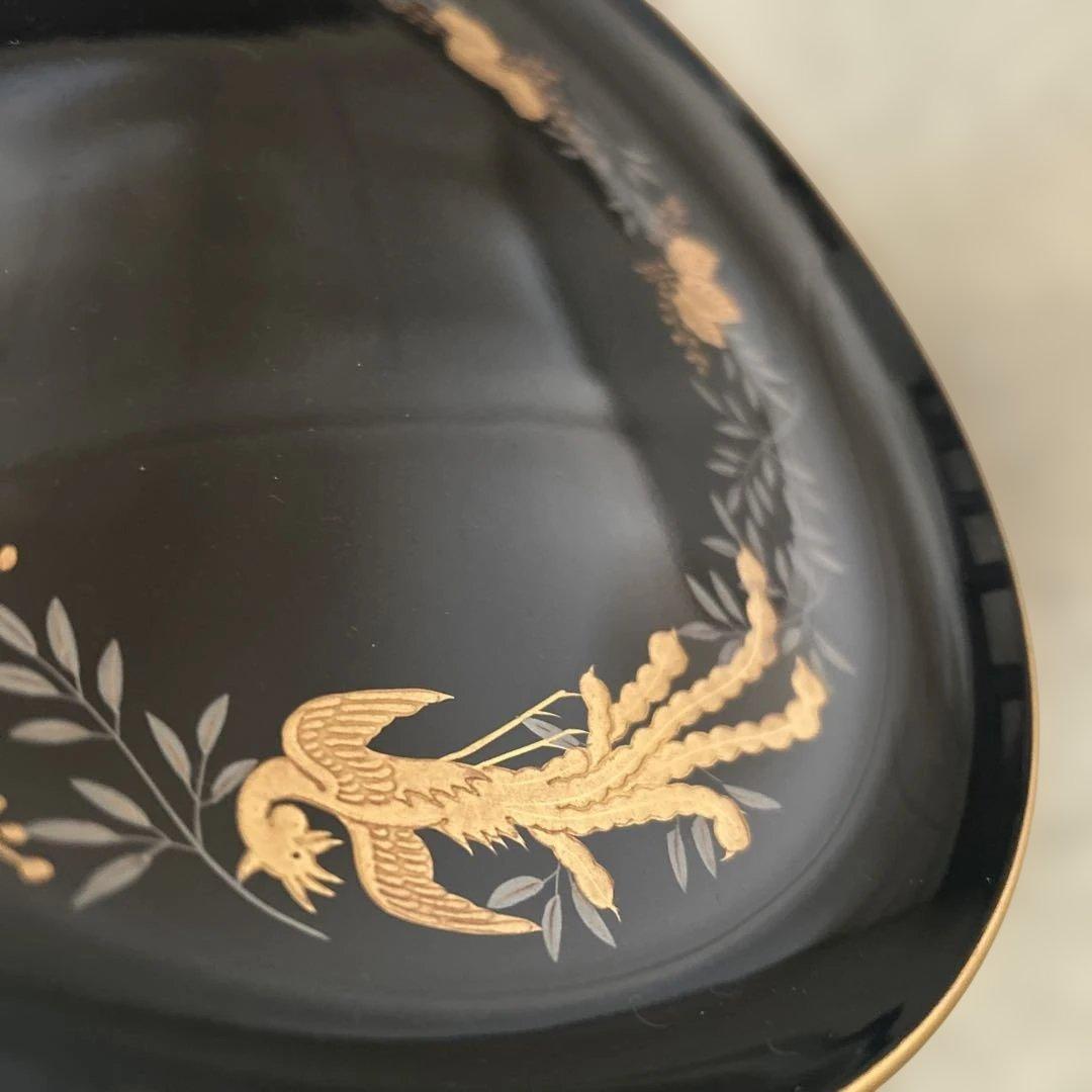 天然木 黒漆 蒔絵 鳳凰図 高杯高坏高付台 菓子器