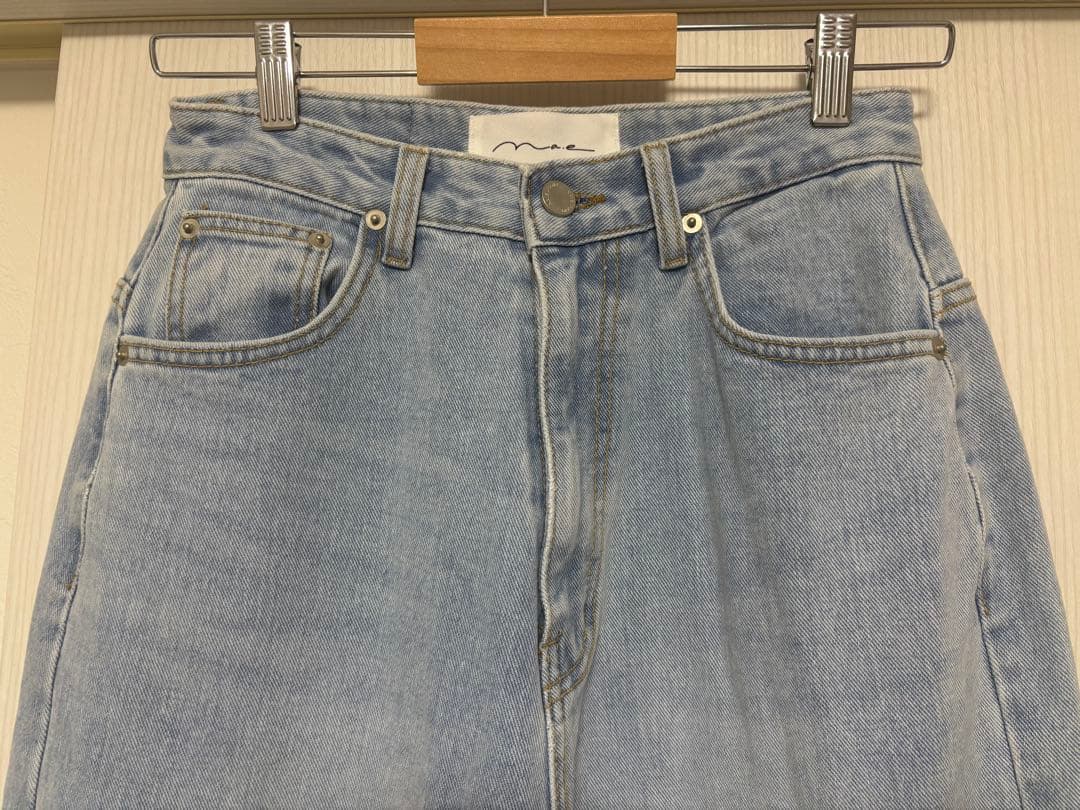 naeナエ新品タグ付きLサイズワイドルーズデニムパンツ ライトブルー