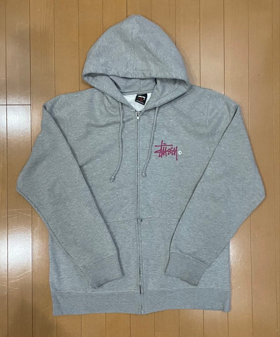 【希少】90s STUSSY ジップパーカー 紺タグ USA製 紫ロゴ L 中古・古着通販】stussy (ステューシー) スウェットプルオーバー