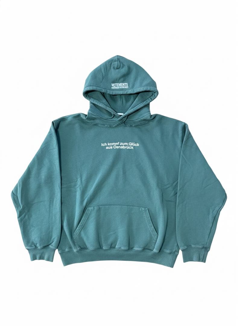 VETEMENTS ヴェトモン フード付きパーカー グリーン